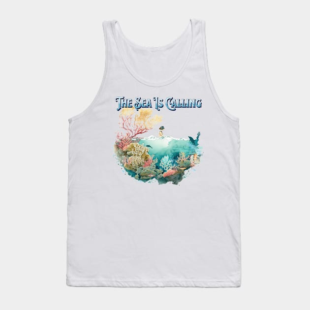 The Sea Is Calling Tank Top by Berlin Larch Creations